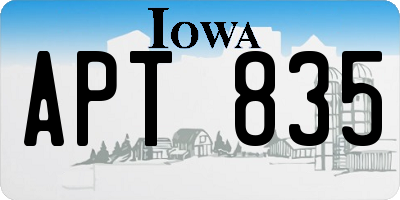 IA license plate APT835