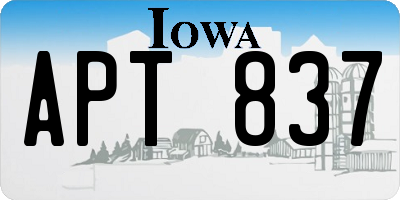 IA license plate APT837