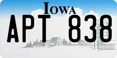IA license plate APT838