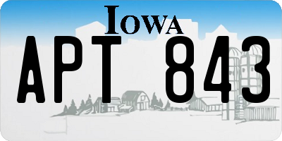 IA license plate APT843