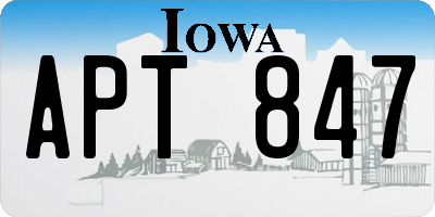 IA license plate APT847
