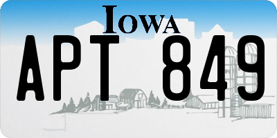 IA license plate APT849
