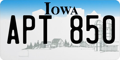 IA license plate APT850