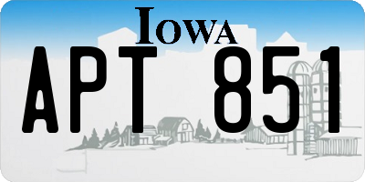 IA license plate APT851