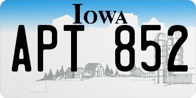 IA license plate APT852