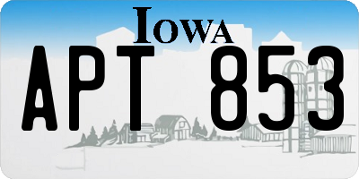 IA license plate APT853