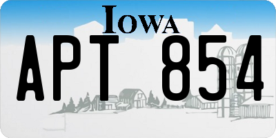 IA license plate APT854