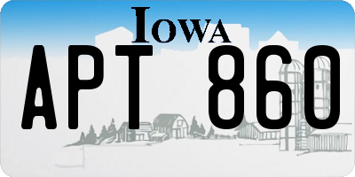 IA license plate APT860