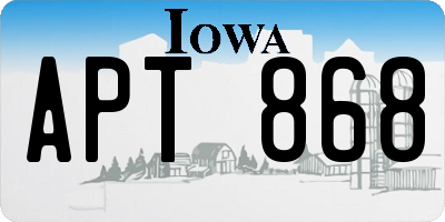 IA license plate APT868