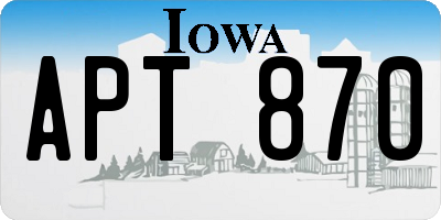 IA license plate APT870