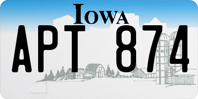IA license plate APT874