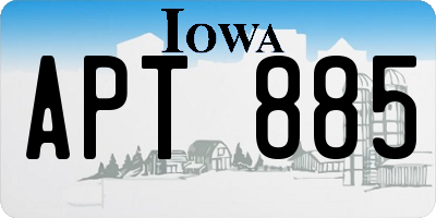 IA license plate APT885