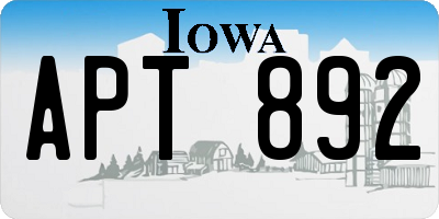 IA license plate APT892