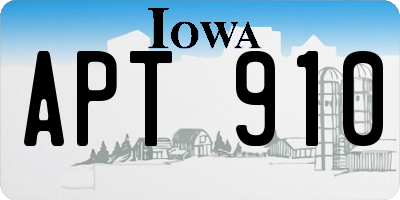 IA license plate APT910