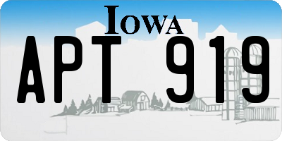 IA license plate APT919