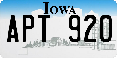 IA license plate APT920