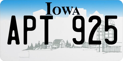 IA license plate APT925