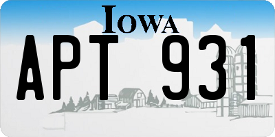 IA license plate APT931
