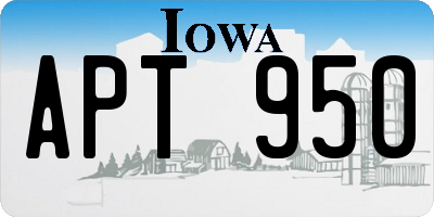IA license plate APT950