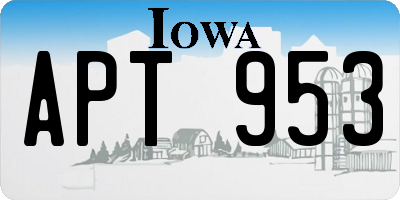 IA license plate APT953