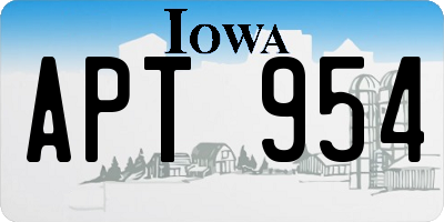 IA license plate APT954