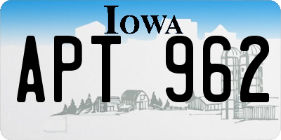 IA license plate APT962