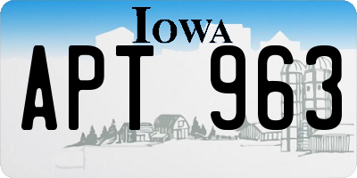 IA license plate APT963