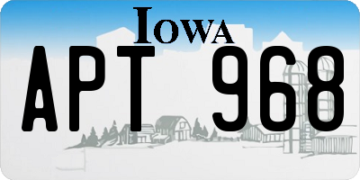 IA license plate APT968