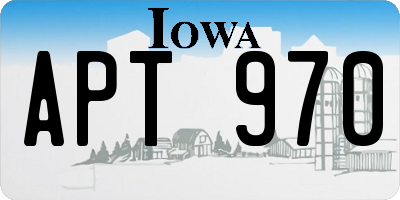 IA license plate APT970
