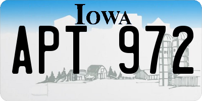 IA license plate APT972