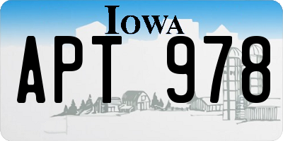 IA license plate APT978