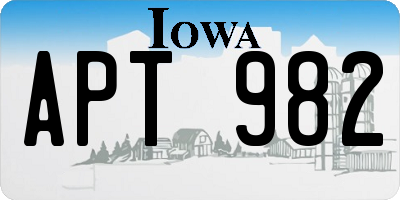 IA license plate APT982