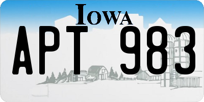 IA license plate APT983