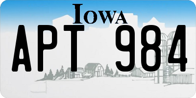 IA license plate APT984