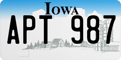 IA license plate APT987