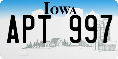 IA license plate APT997