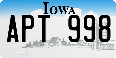 IA license plate APT998