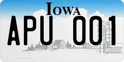 IA license plate APU001