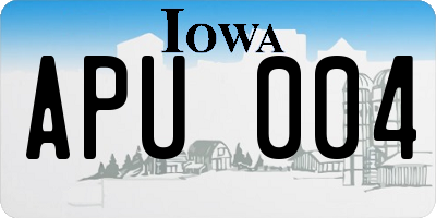 IA license plate APU004