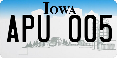 IA license plate APU005