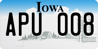 IA license plate APU008