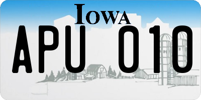 IA license plate APU010