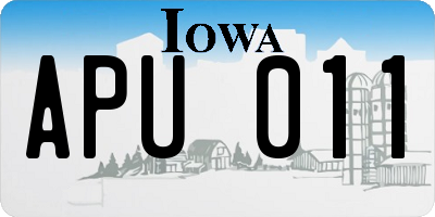 IA license plate APU011