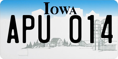 IA license plate APU014