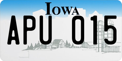 IA license plate APU015
