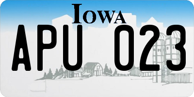 IA license plate APU023