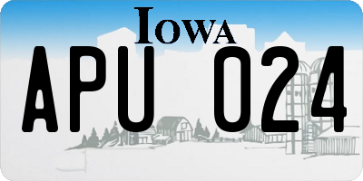 IA license plate APU024