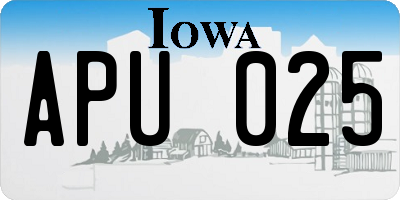 IA license plate APU025