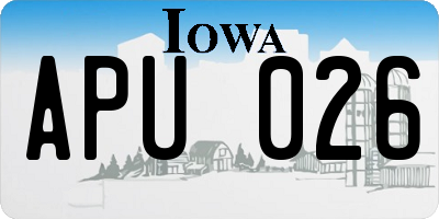 IA license plate APU026