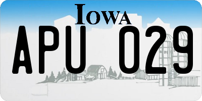 IA license plate APU029